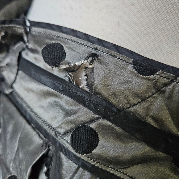 Antique Victorian 1870s Black Silver Silk Taffeta 2 Piece Day Dress Corset M - Picture 11 of 16